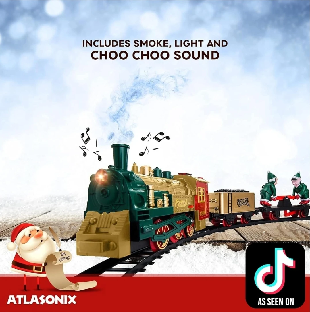 Black & Gold Christmas Tree Train Set – Electric w/ Lights - photo 3