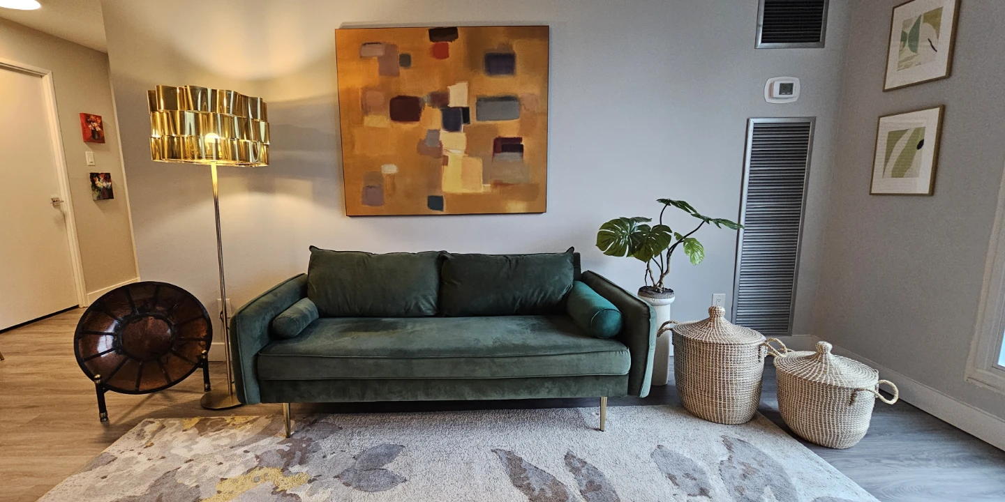 Beautiful Green Velvet Sofa – Stylish & Comfortable - photo 4