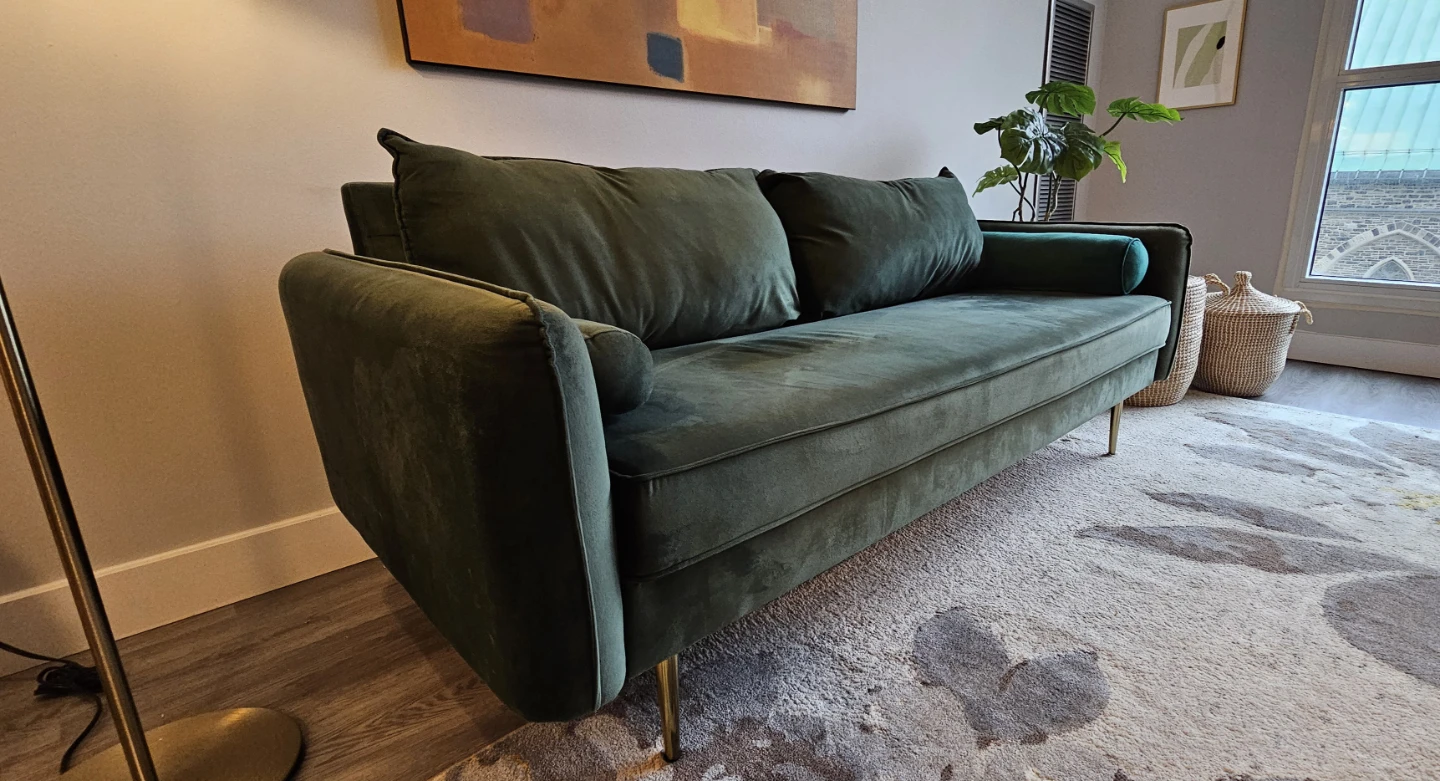 Beautiful Green Velvet Sofa – Stylish & Comfortable - photo 5