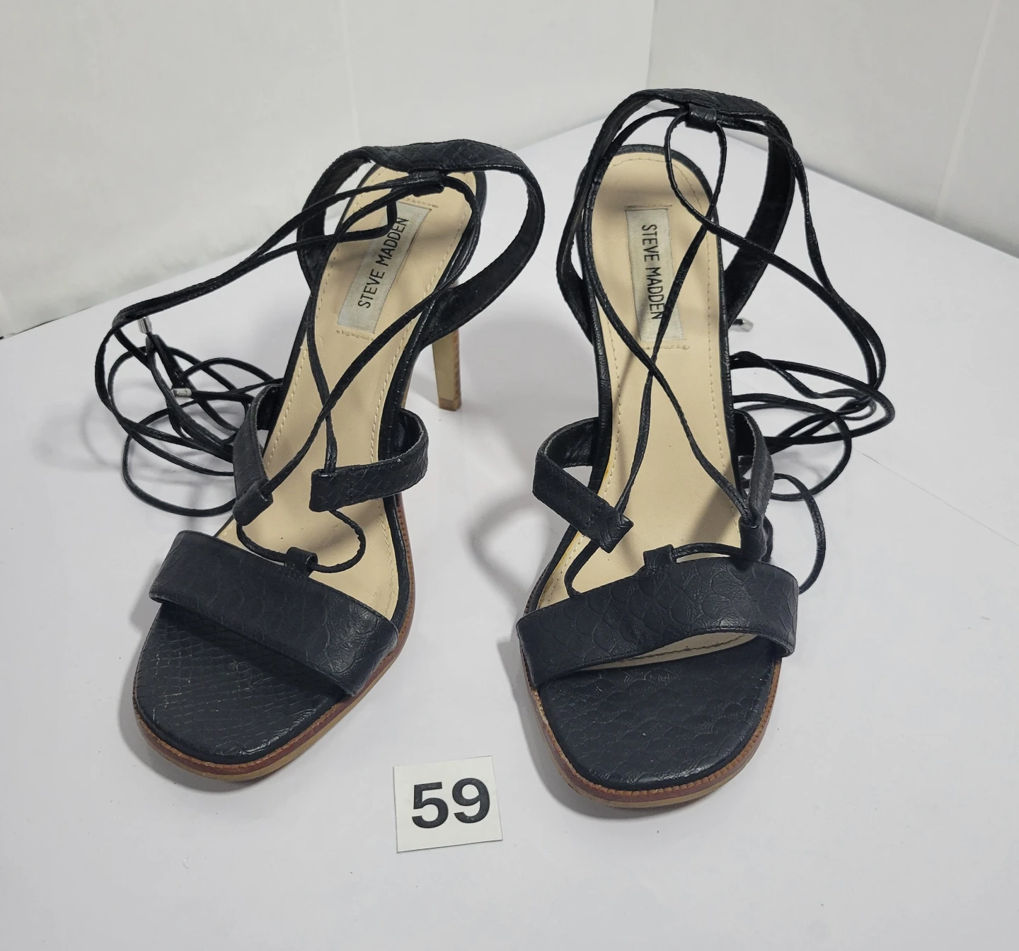 Steve Madden Black Lace-Up Heels, size 10 (59)