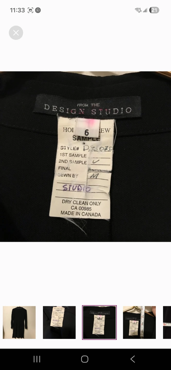 Holt Renfrew DESIGN STUDIO Black Dress with White Piping - photo 5