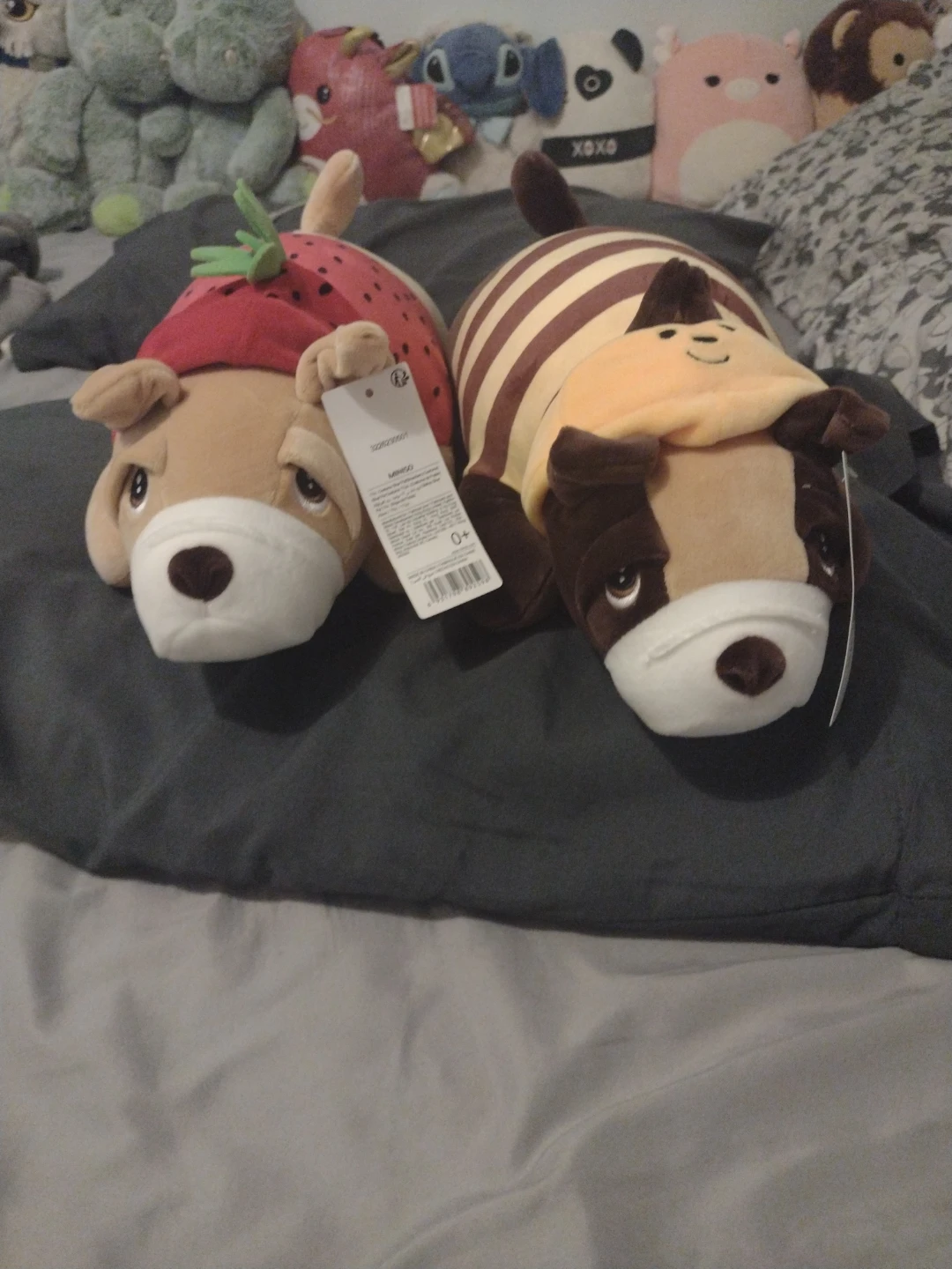 Minisole Plush Dog Toys - Strawberry & Bee Outfits