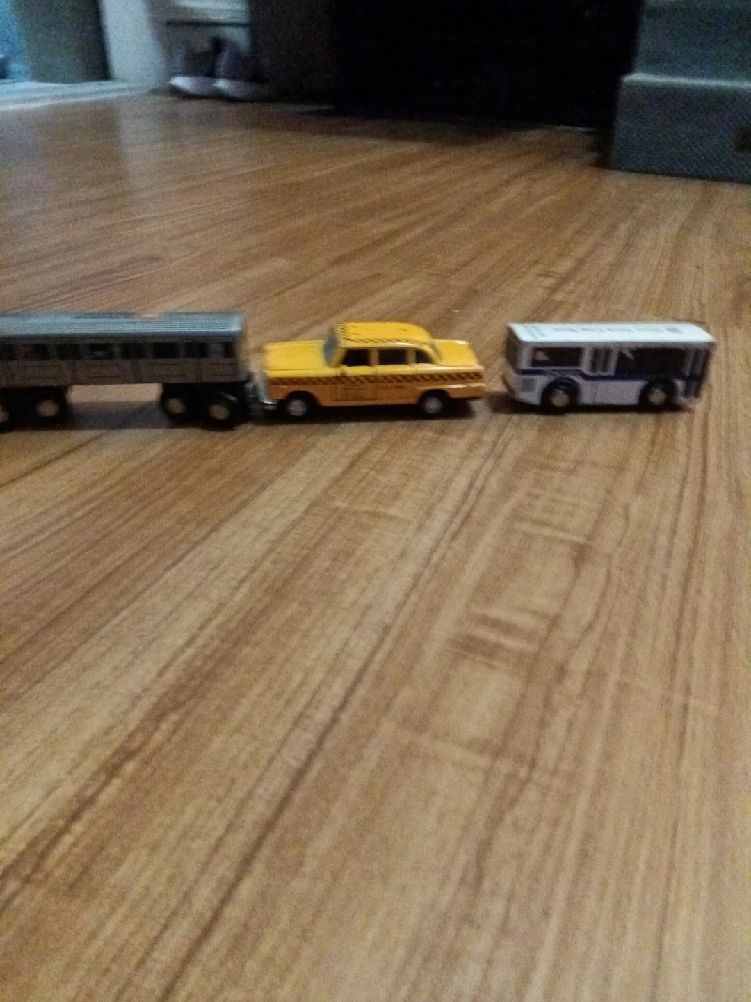 Toy Train, Taxi, and Bus Set