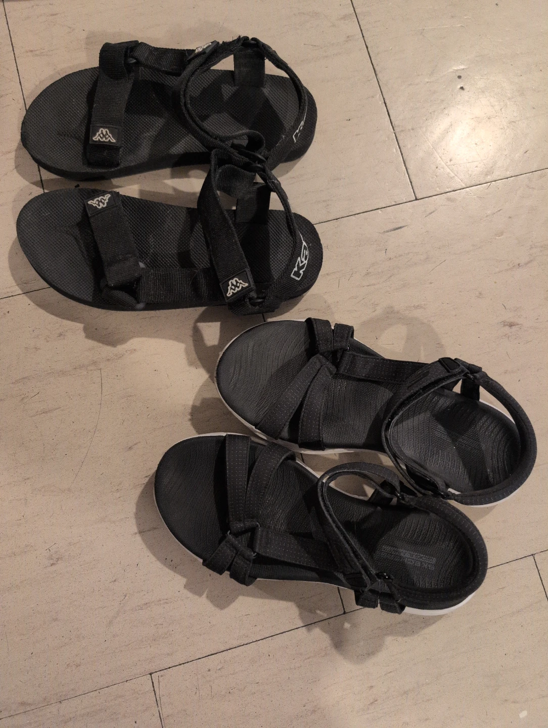 Kappa & Skechers Black Sandals