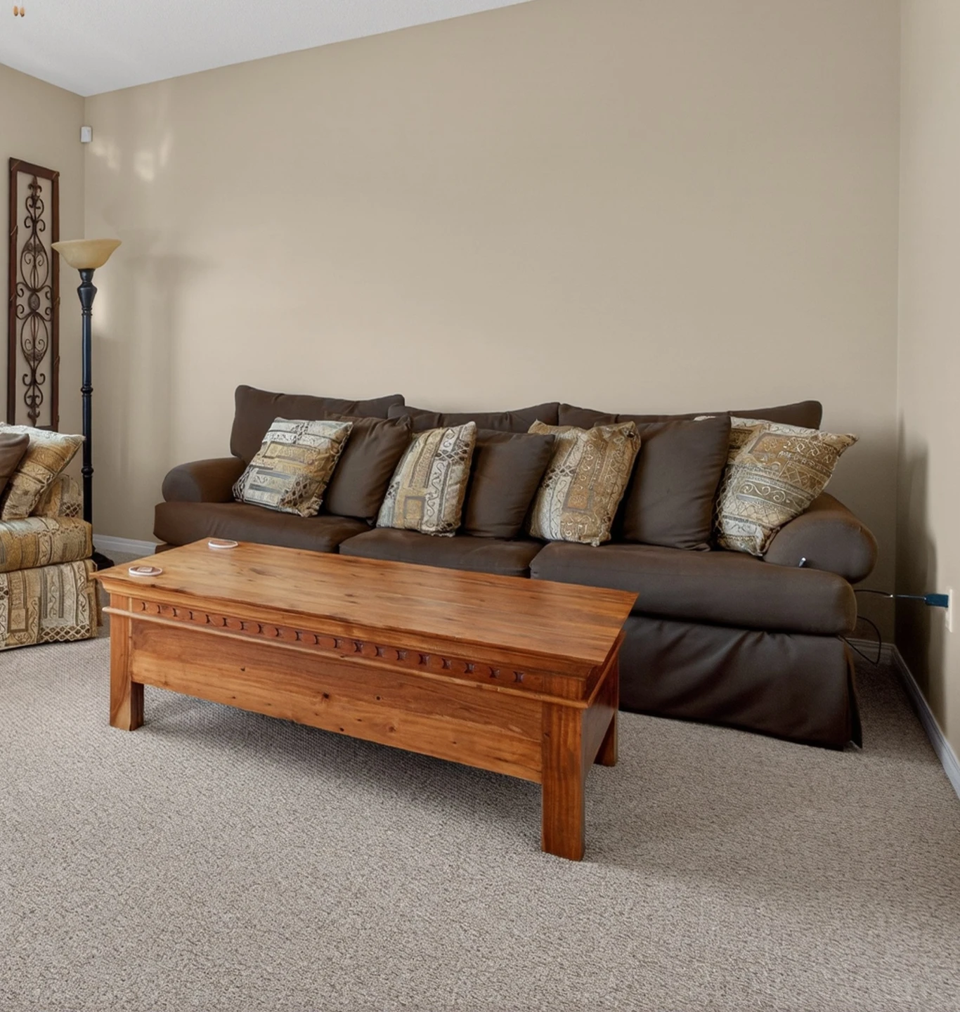 Comfy large brown sofa