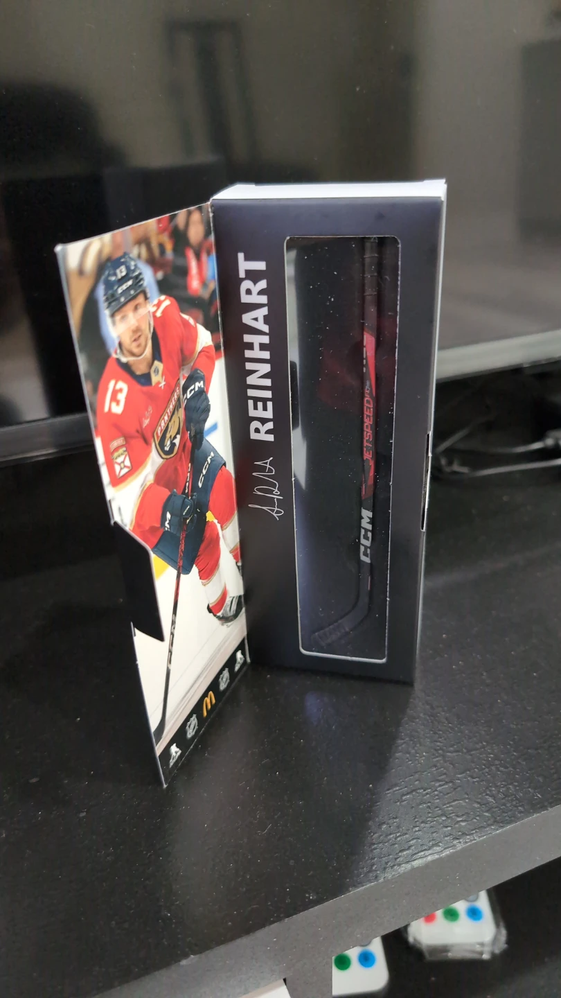 Reinhart CCM Hockey Stick Mini Replica & Card
