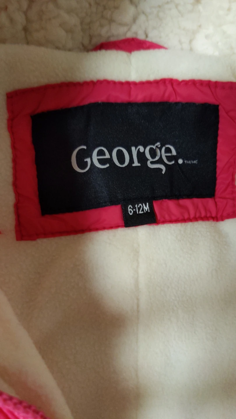 George Pink Puffer Snowsuit - 6-12 Months - photo 2
