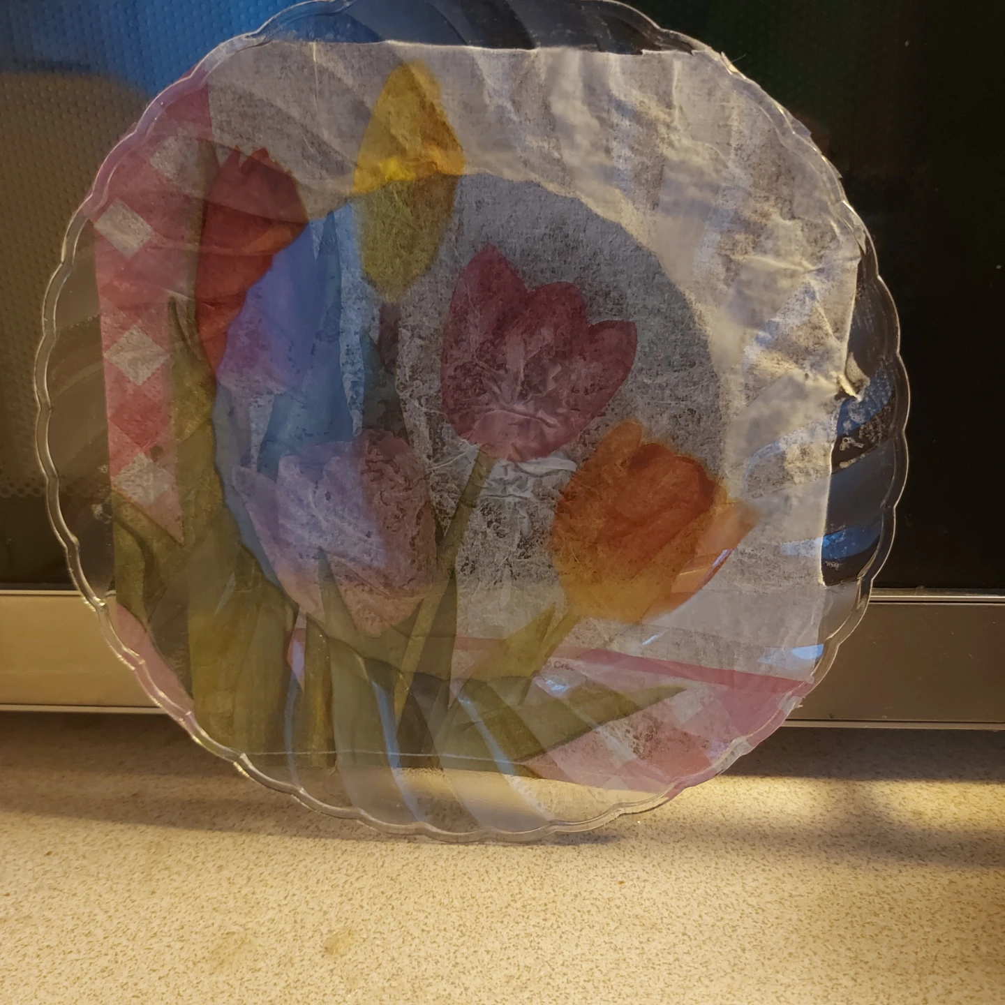 Decorative Glass Plate - Deer and Forest Scene - photo 3