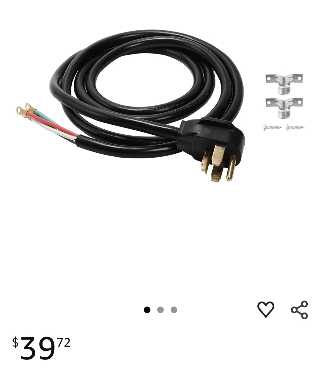 10 ft 10 AWG 120V/240V Dryer Cable