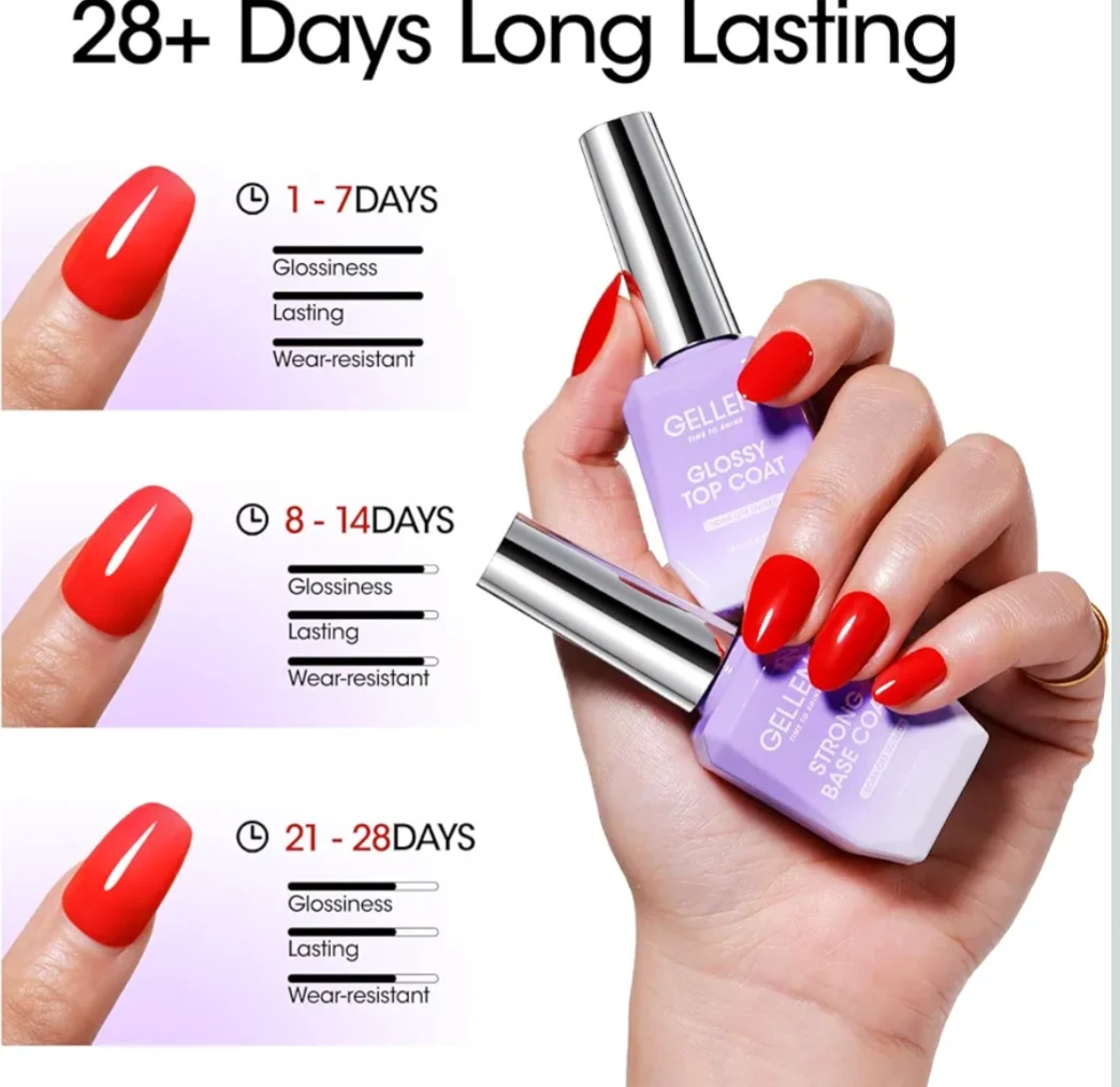 Gellen 2 x 18ML Ultra Guard for Nails Base & Top Coat Set