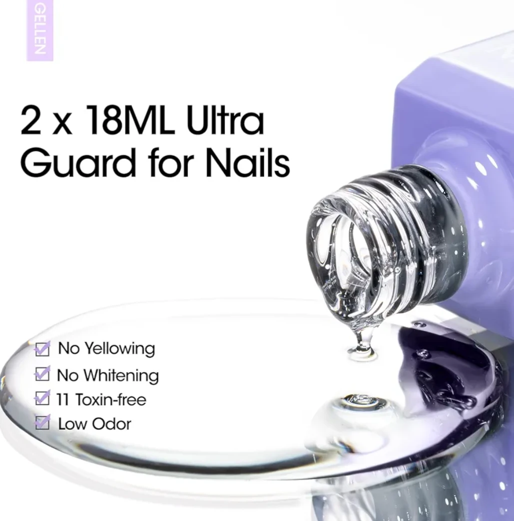 Gellen 2 x 18ML Ultra Guard for Nails Base & Top Coat Set - photo 5