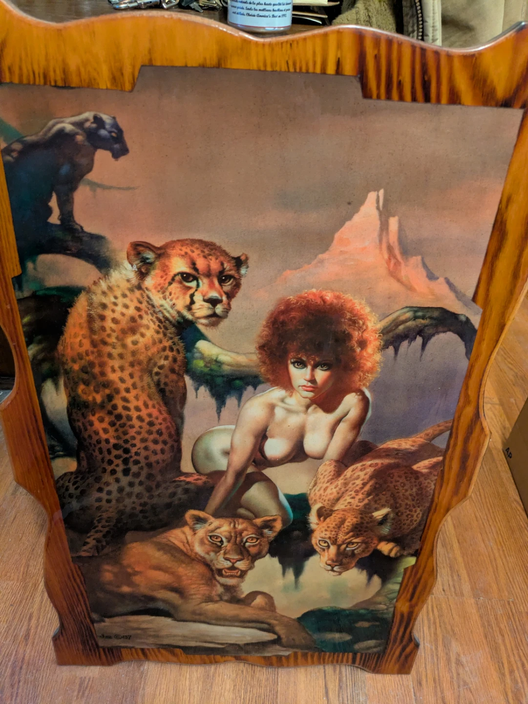Vintage "Jungle Queen" Art Panel