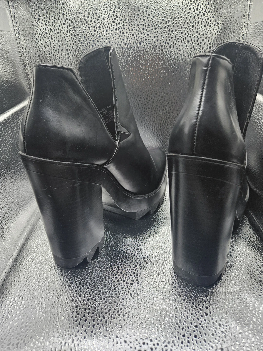 ZARA Black Chunky Platform Heel Booties - photo 4