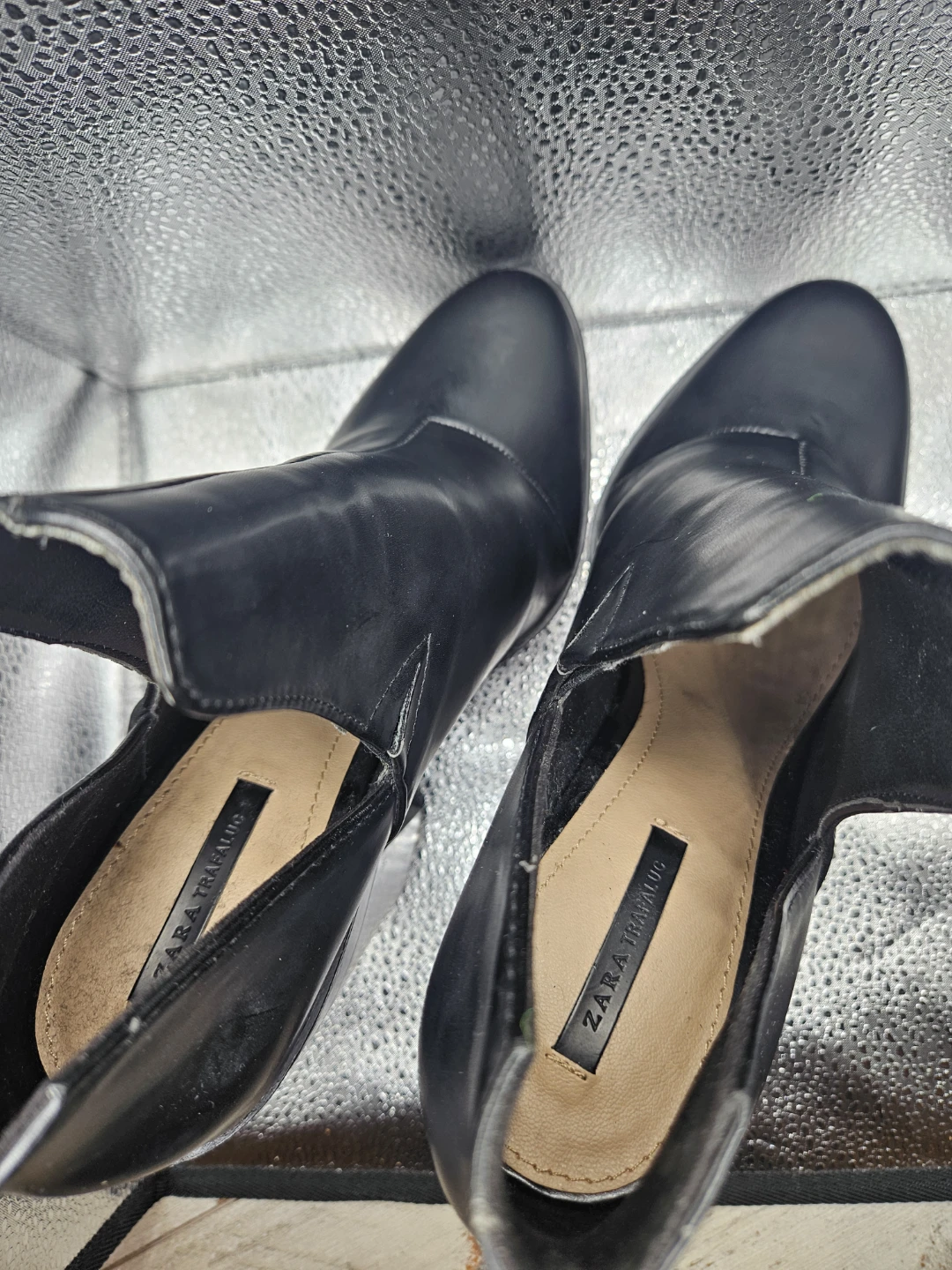 ZARA Black Chunky Platform Heel Booties - photo 5