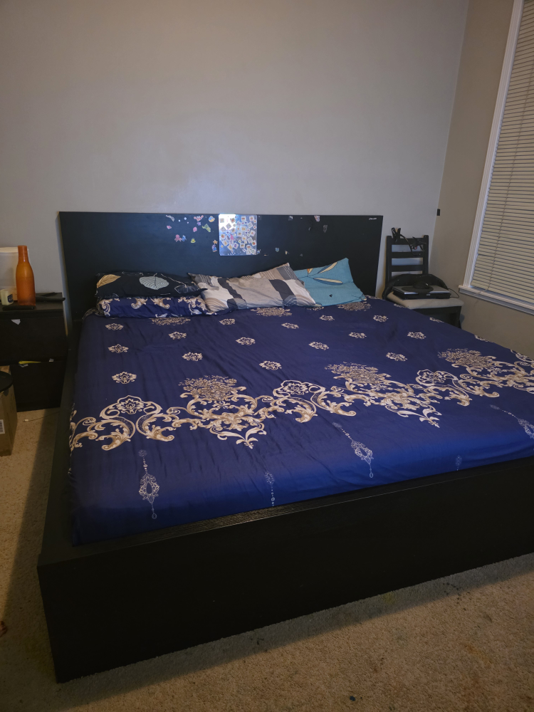 Black King Size Bed Frame with Headboard