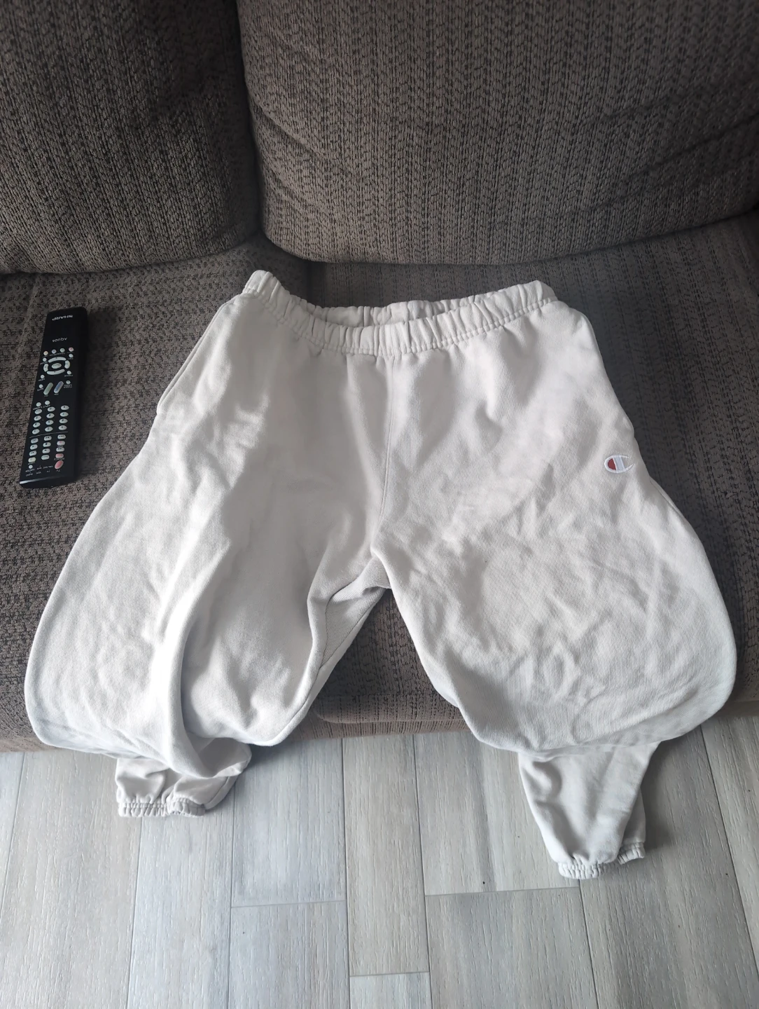 Champion Reverse Weave Cream Sweatpants - Large
