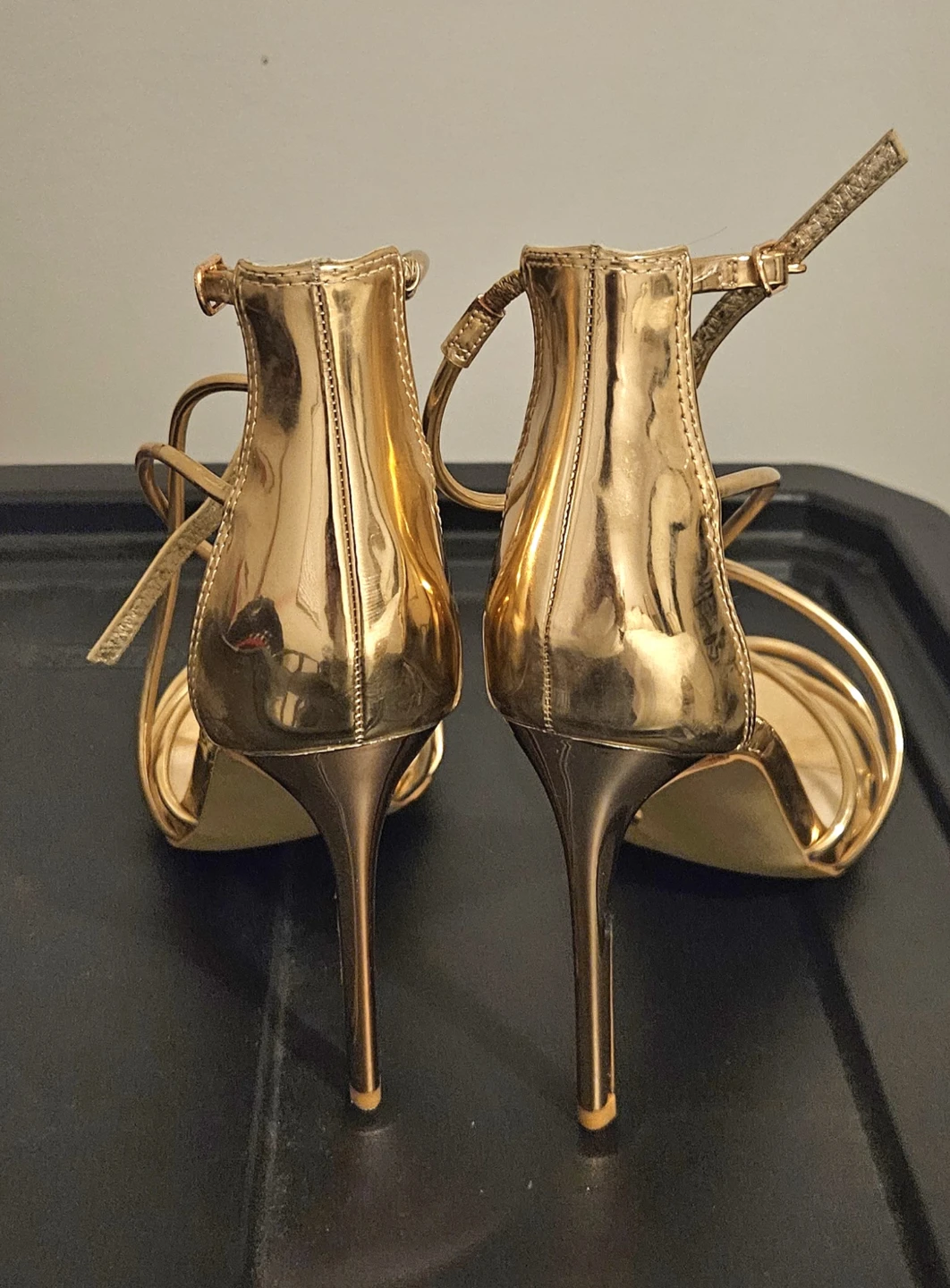 Steve Madden Gold Strappy Stiletto Heels - photo 3