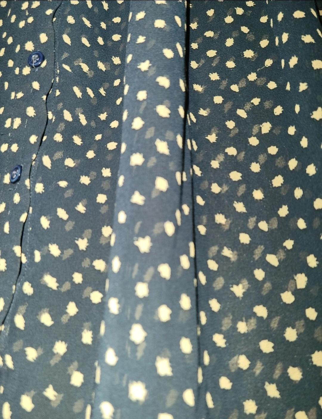 Blue polka dot button-up blouse - photo 3