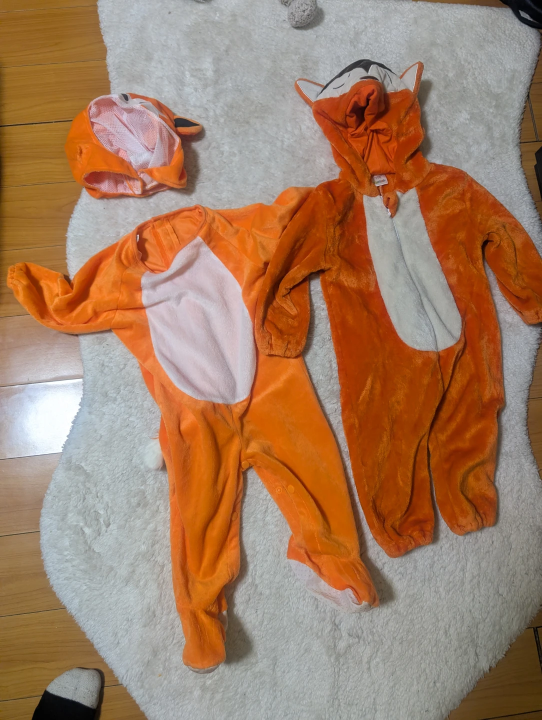Orange Fox Costume Jumpsuit with Hood