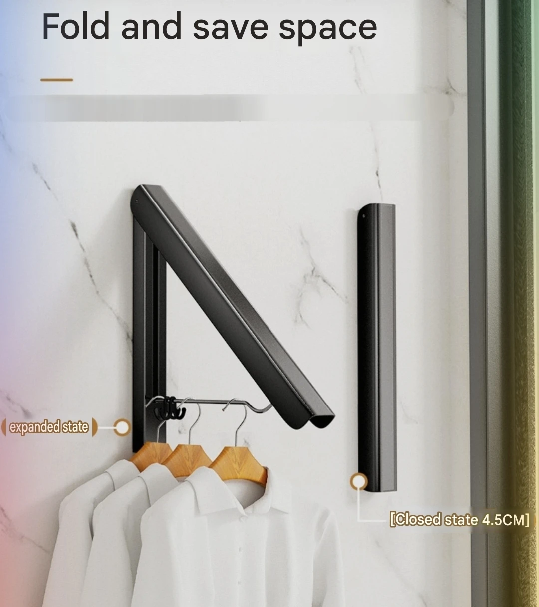Foldable Drying Rack Wall Mounted Laundry Clothes Hanger