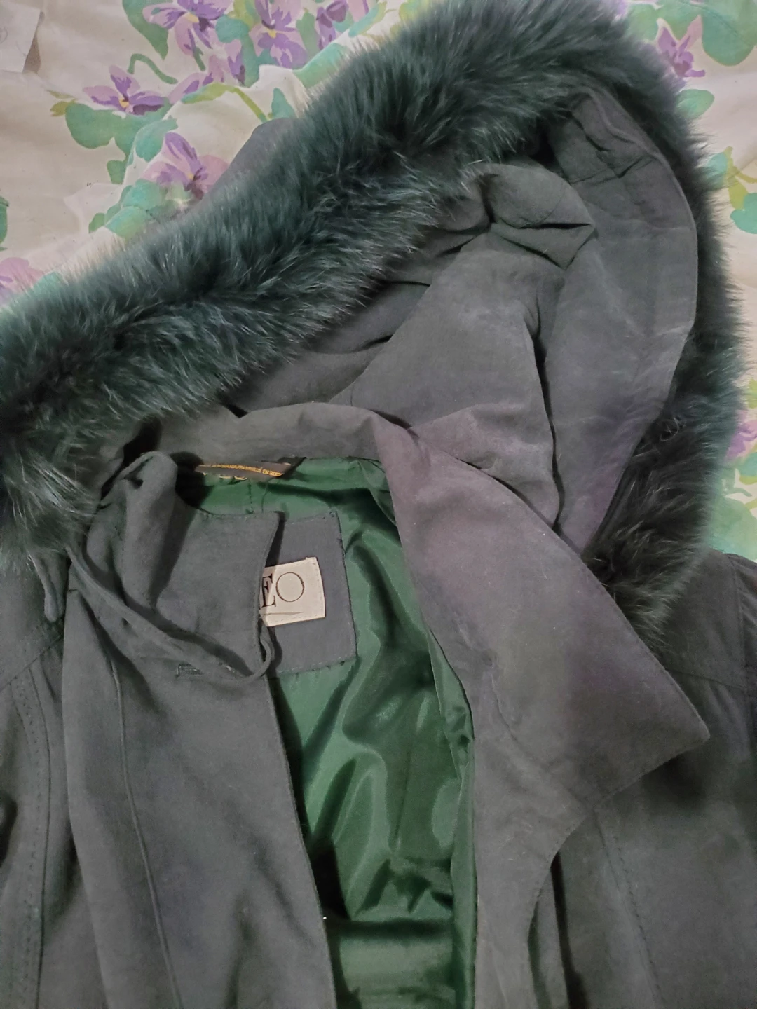 Cleo Women's Dark Green Hooded Coat Size 12 - photo 3