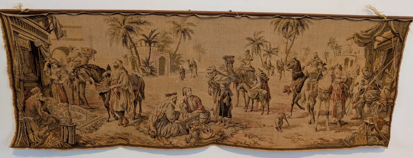 Vintage Middle Eastern Market Scene