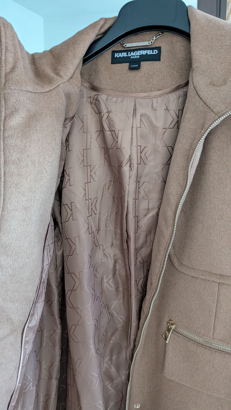 Karl Lagerfeld Women's Wool Blend Coat - Tan, Size S/P - photo 2