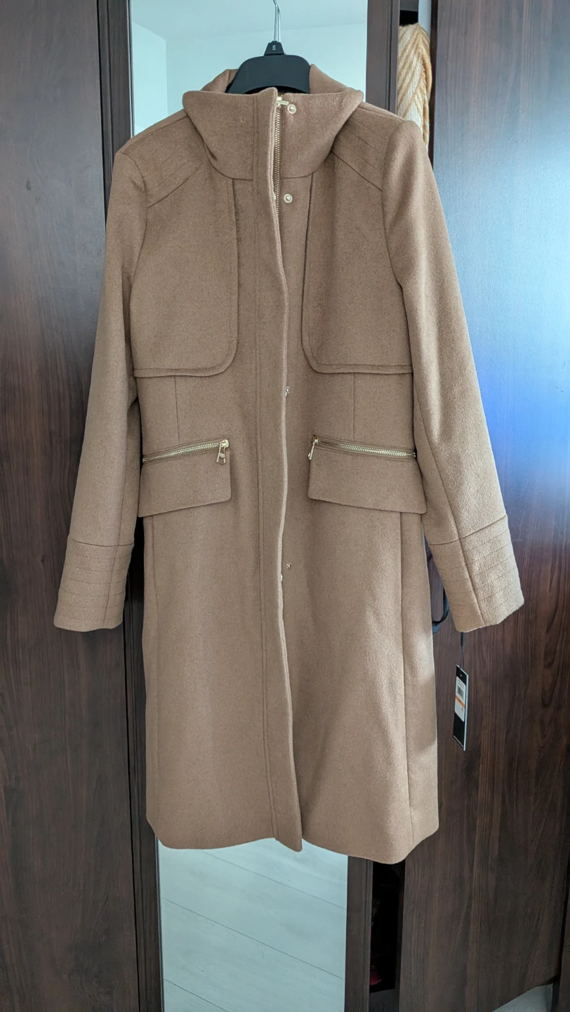 Karl Lagerfeld Women's Wool Blend Coat - Tan, Size S/P - photo 5