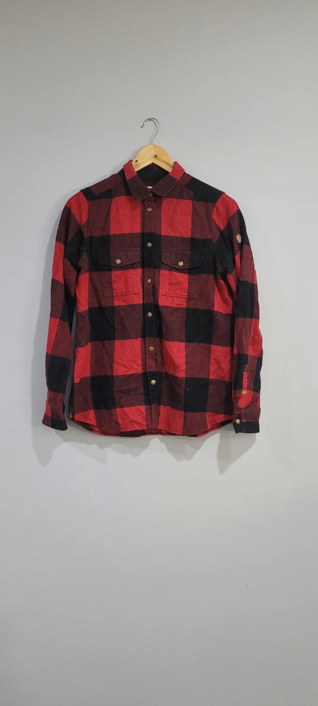 Fjällräven Red & Black Plaid Flannel Shirt - Women's Small