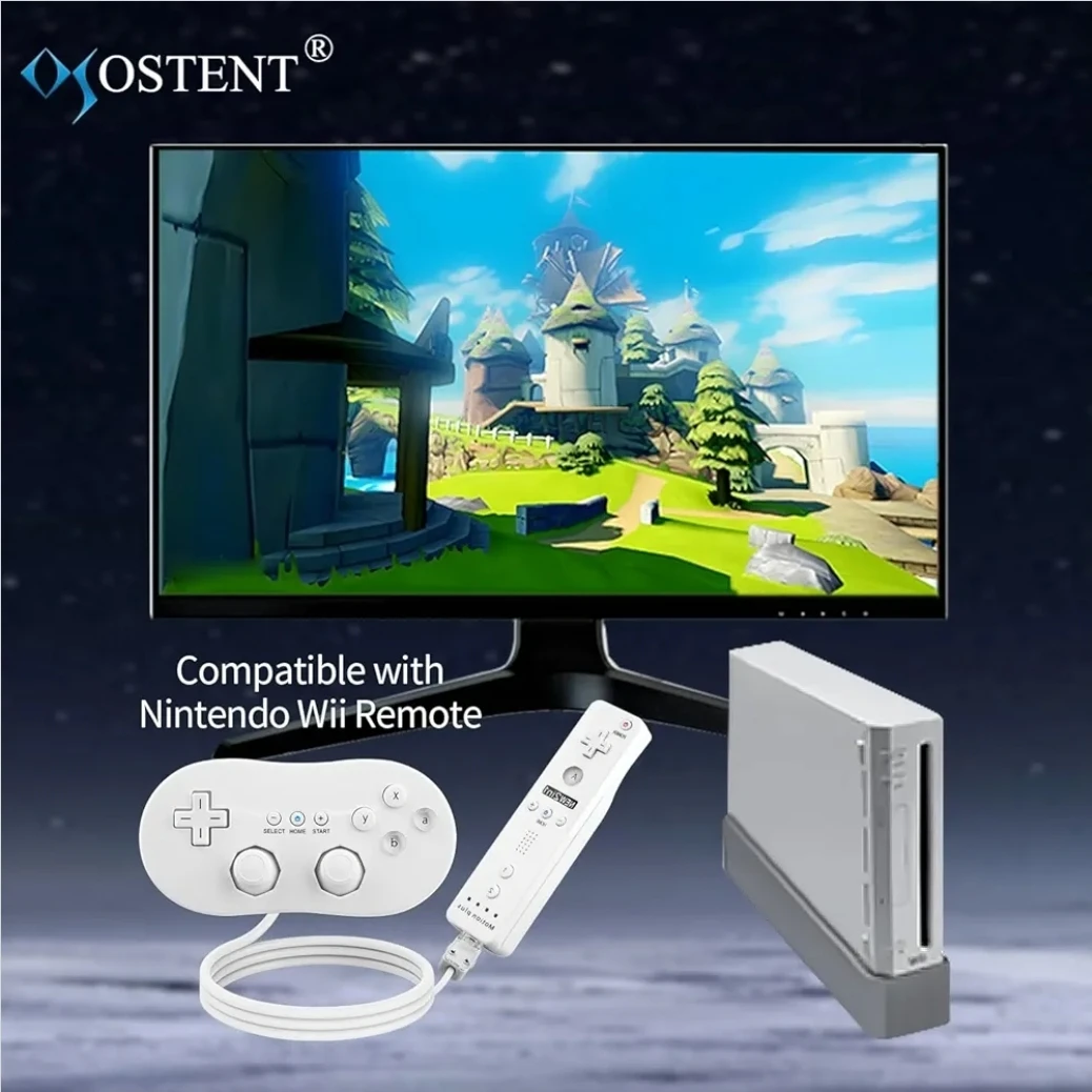 Classic Wired Controller for Nintendo Wii, White Retro Style - photo 4