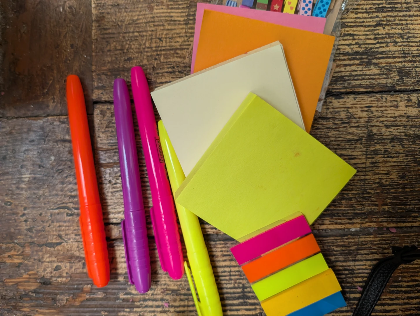 Assorted Highlighters and Sticky Notes Set