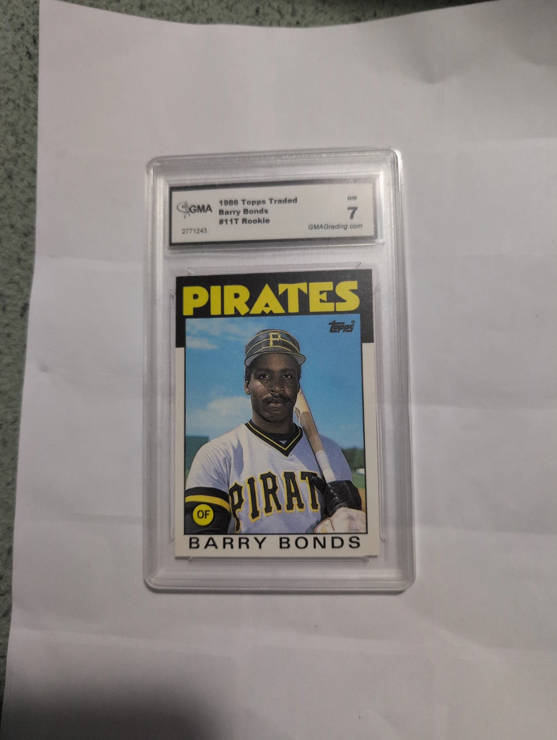 1986 Topps Traded Barry Bonds #11T Rookie Card - GMA Graded 7