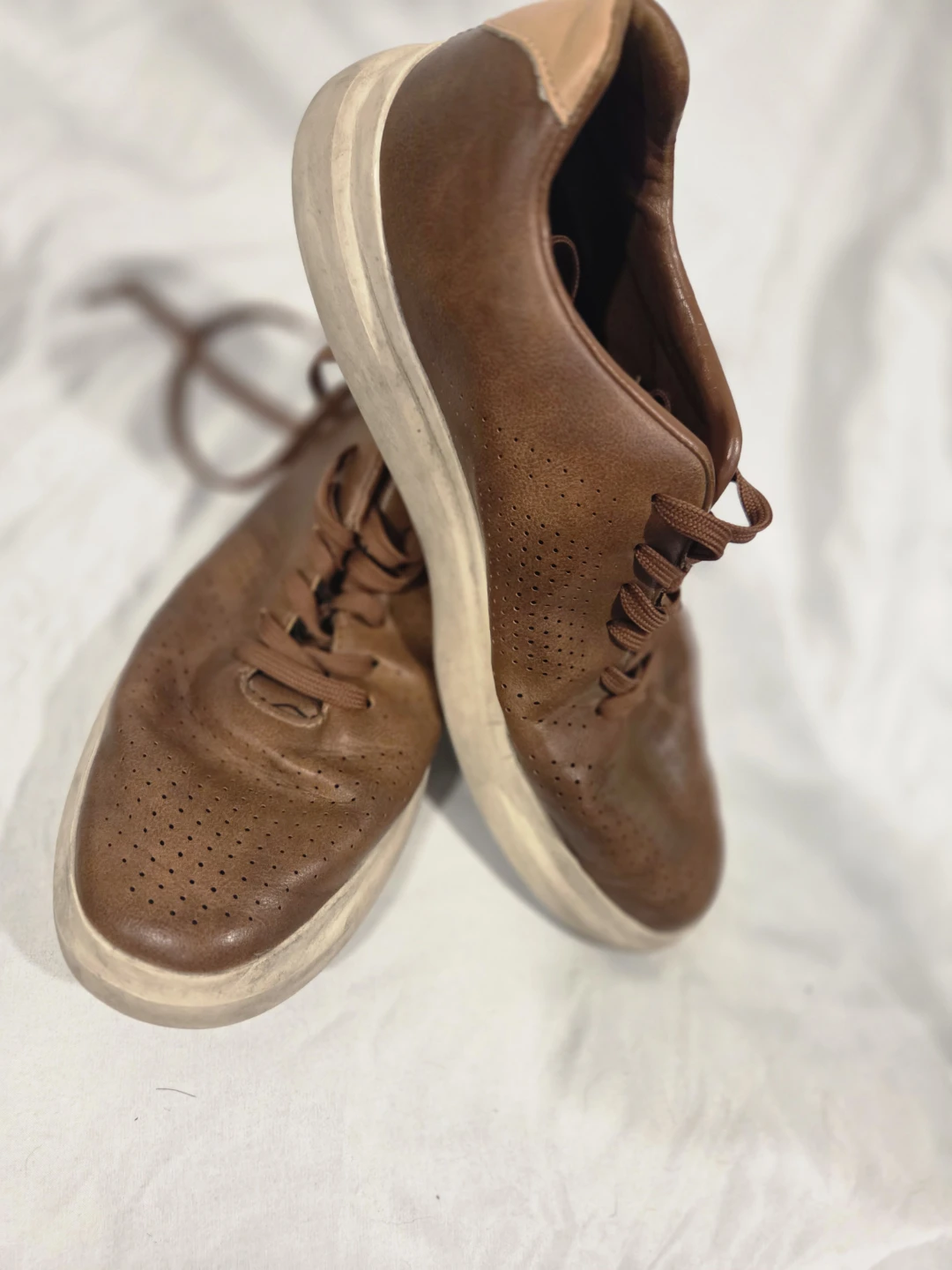 Brown Leather Court Sport Sneakers Size 9 - photo 3
