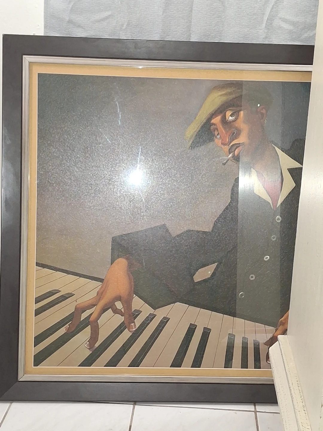 Framed Art Print of a Musician Playing Piano - photo 4