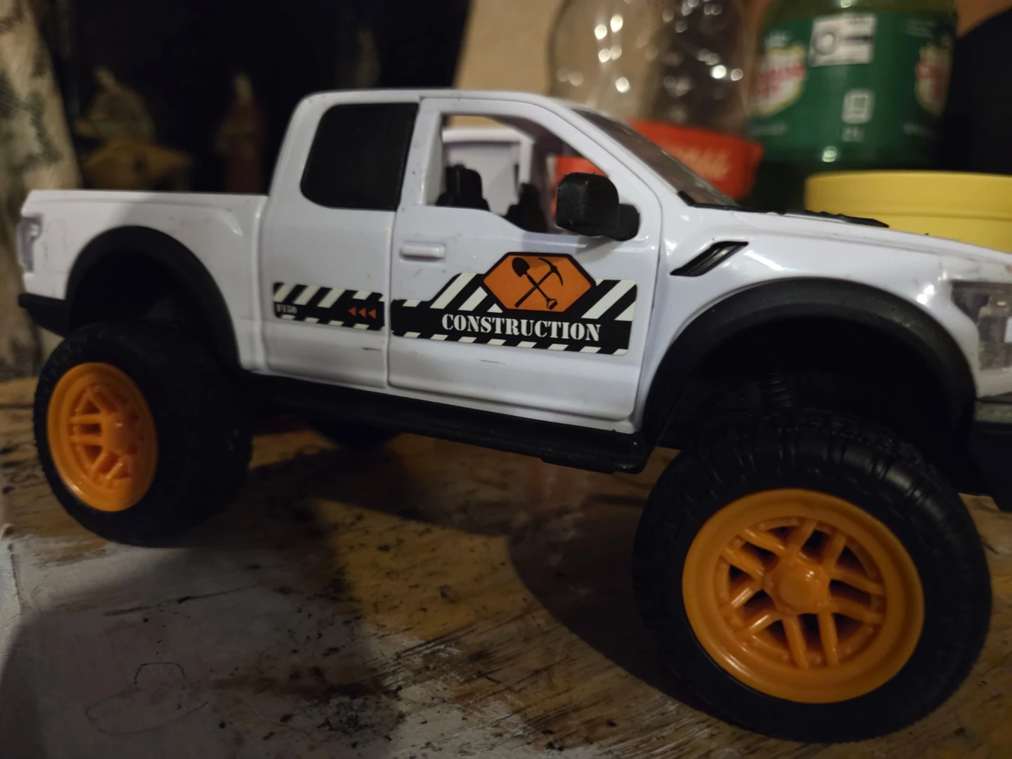 White Ford F-150 Raptor Construction Toy Truck