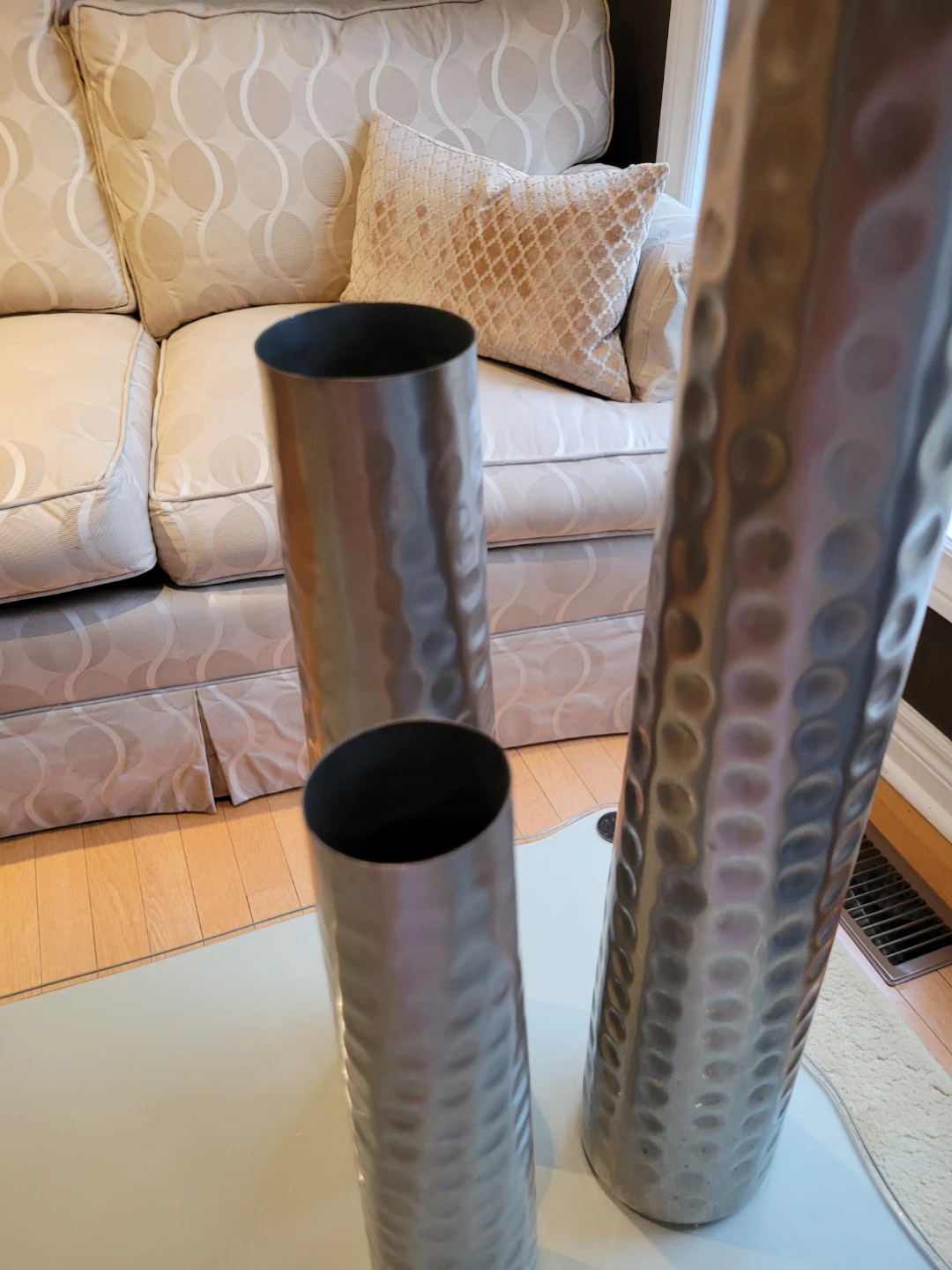 Set of 3 Hammered Metal Vase.SOLD! - photo 2