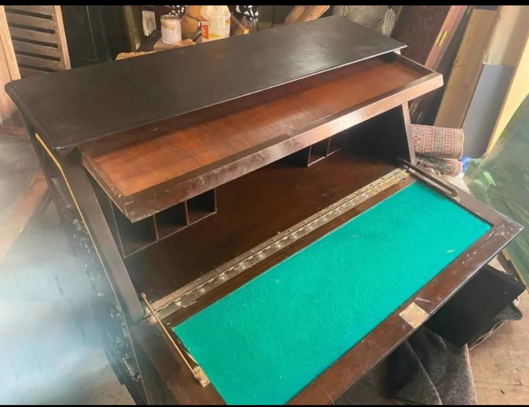 Antique Carved Wood Secretary Desk - photo 2