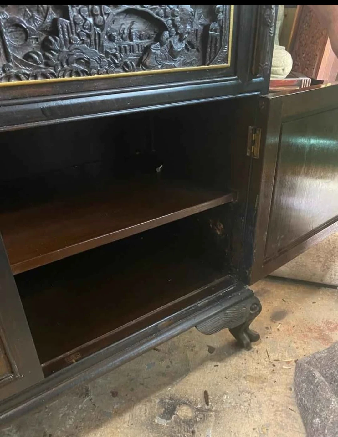 Antique Carved Wood Secretary Desk - photo 4