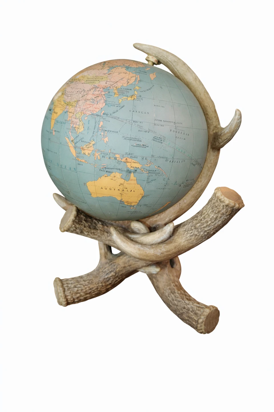 Globe with Antler-Style Stand