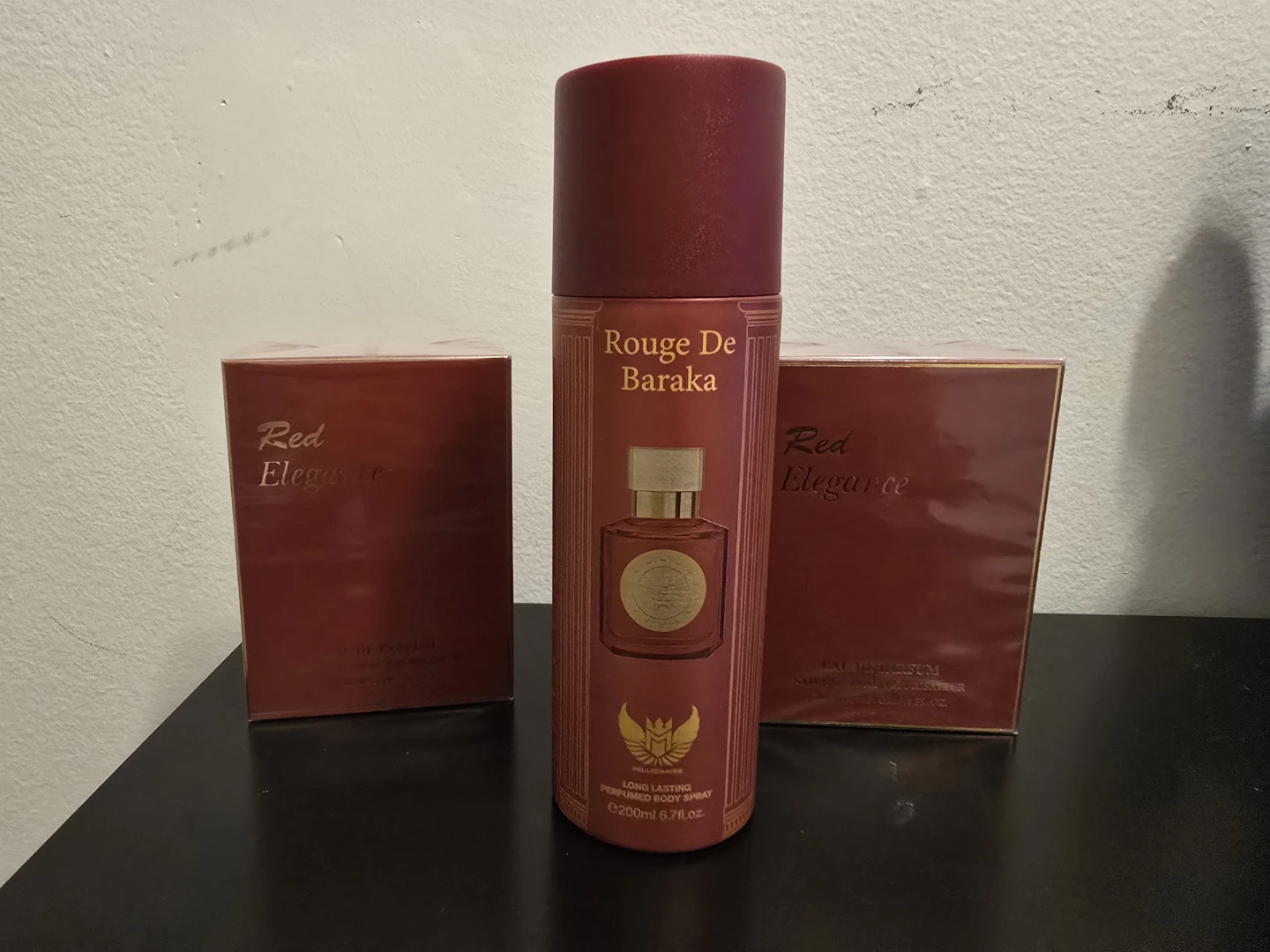 Baraka Rouge De Body Spray and Red Elegance Eau de Parfum Set