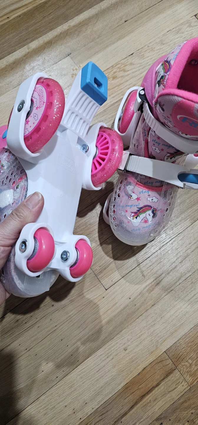 Kids Pink Unicorn Adjustable Roller Skates Size Small - photo 3