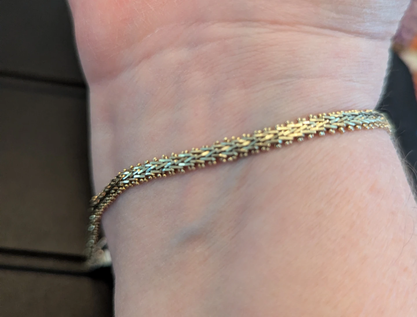14k Gold Wheat Link  Bracelet 8 " - photo 3
