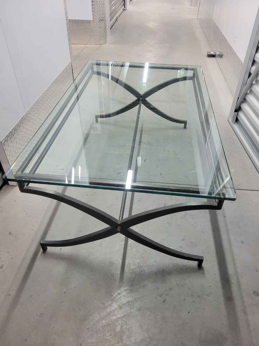 Glass Top Coffee Table with Metal Frame