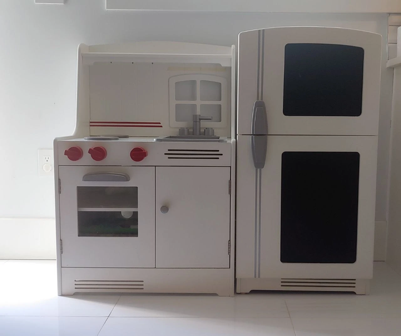 The Land of Nod White Play Kitchen with Refrigerator