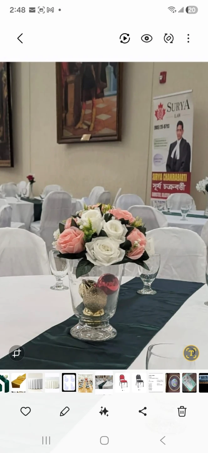 Artificial Flowers and table cloths and chairs rental - photo 3