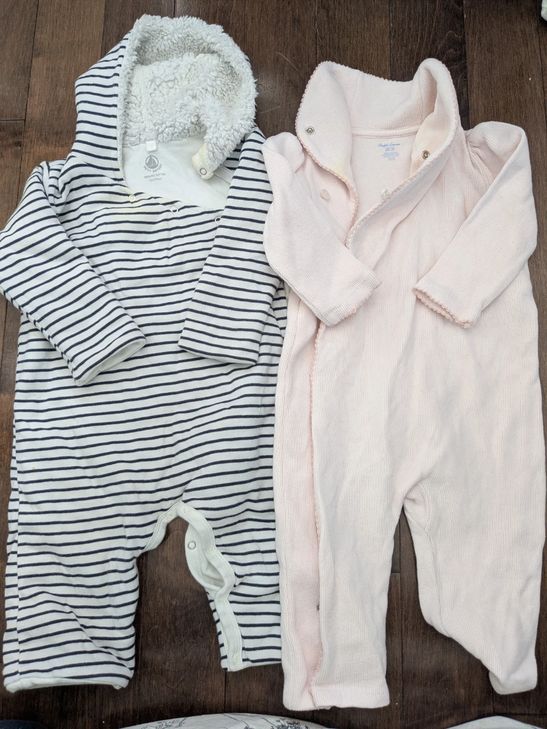 ​Ralph Lauren and PETIT BATERAU with noticeable milk stains