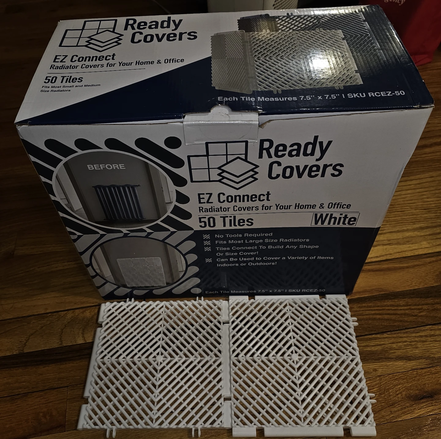 Ready Covers EZ Connect White Radiator Covers - 50 Tiles