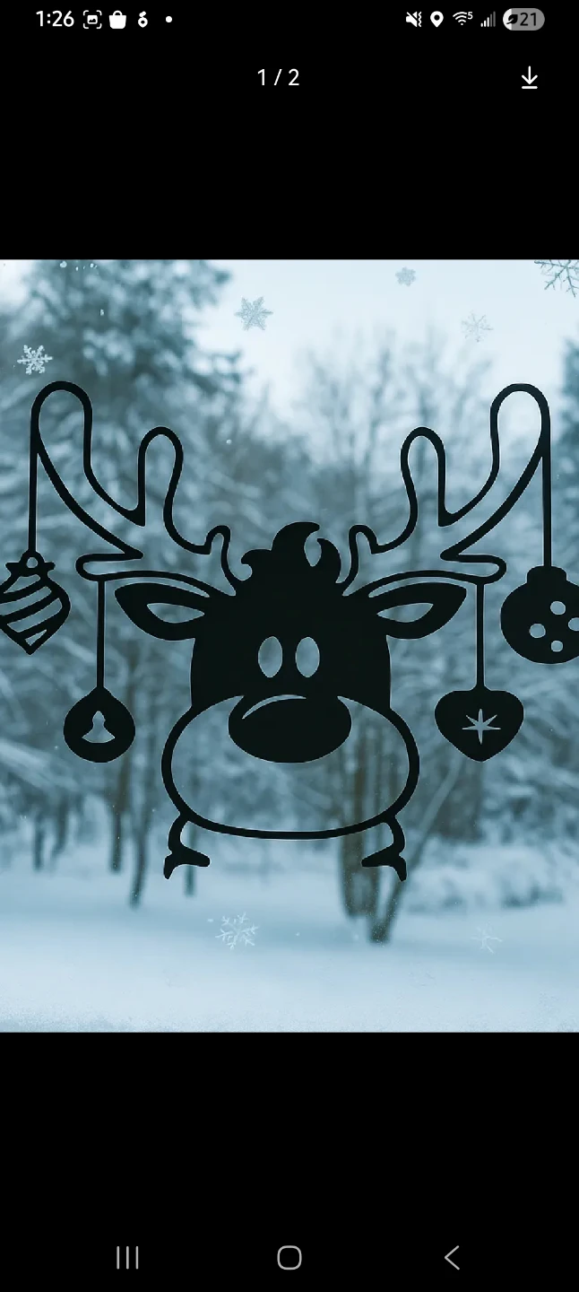 Black Reindeer Christmas Window Decoration