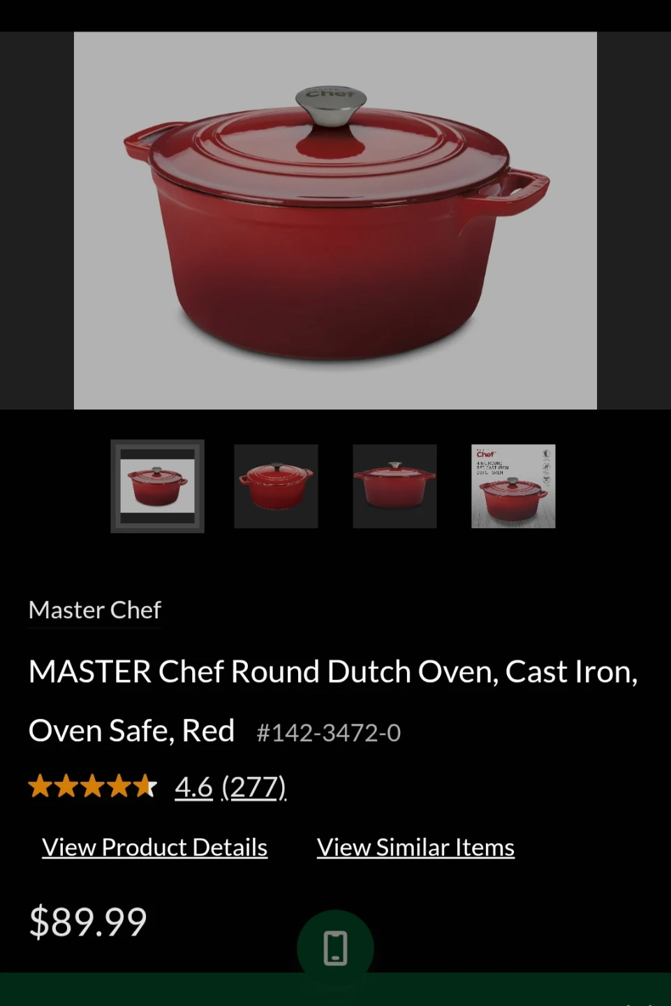 Master Chef 4.6L Round Red Cast-Iron Dutch Oven - photo 5