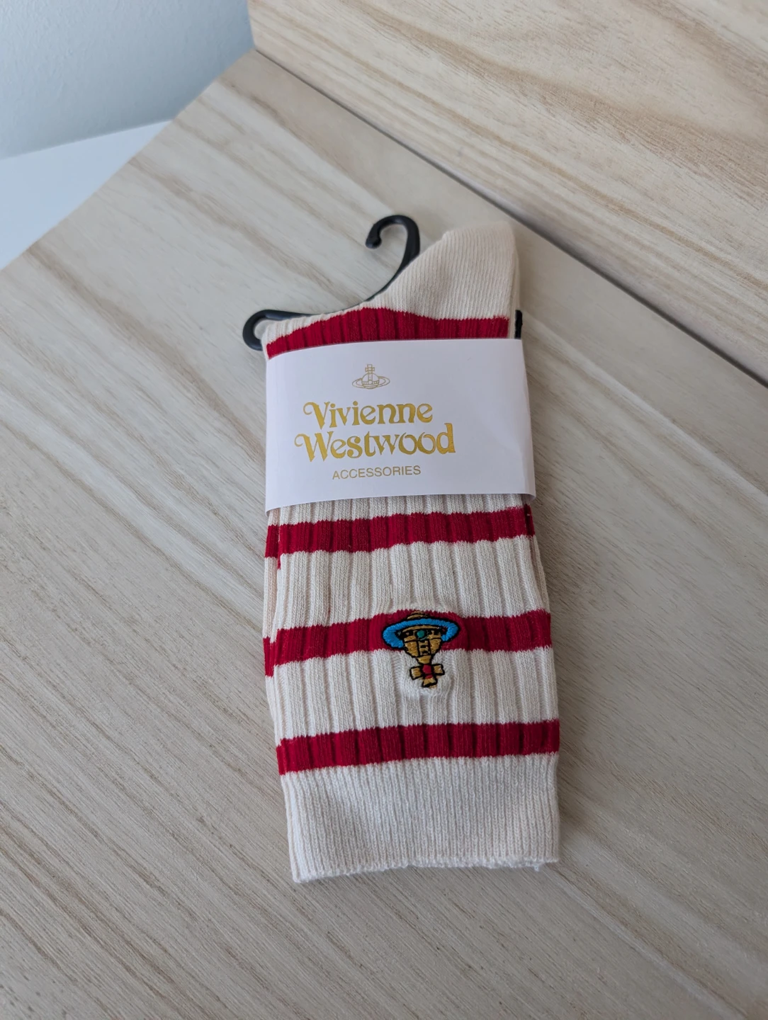 BNWT Vivienne Westwood Striped Socks Cream/Red Size 22.5-24.5cm - photo 2